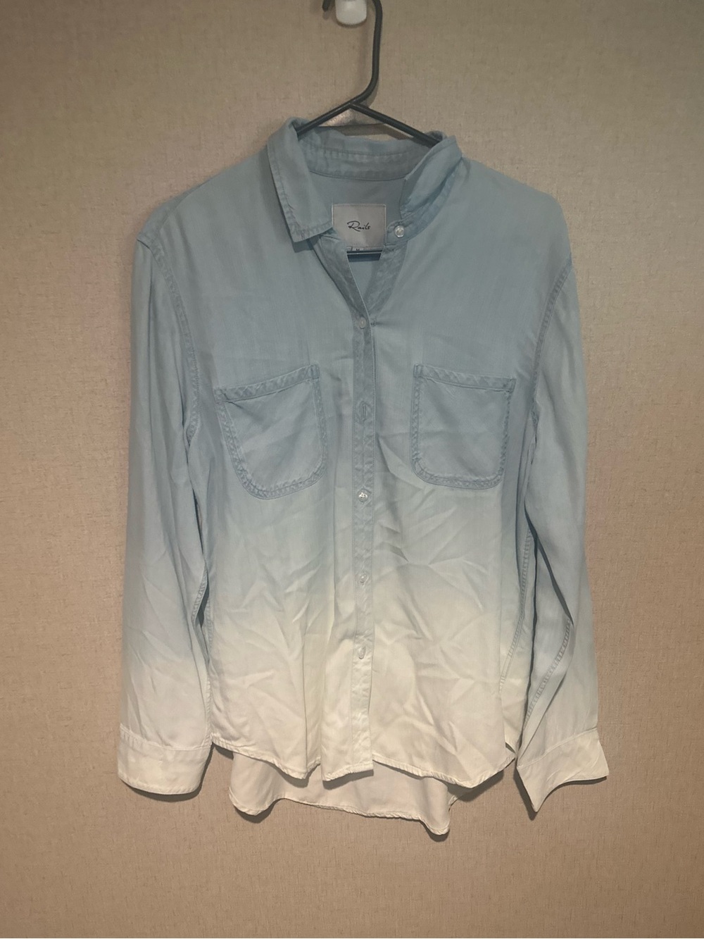 Rails Medium Blue Ombre Carter Light Vintage Dip Dye Button-Down Shirt
